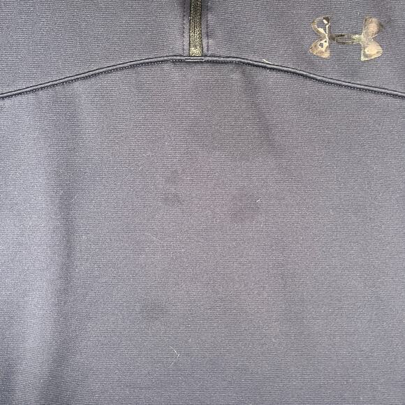 Under Armour Sweater Mens Large Blue Fleece 1/4 Zip Pullover Sweatshirt Flaw - Picture 8 of 8